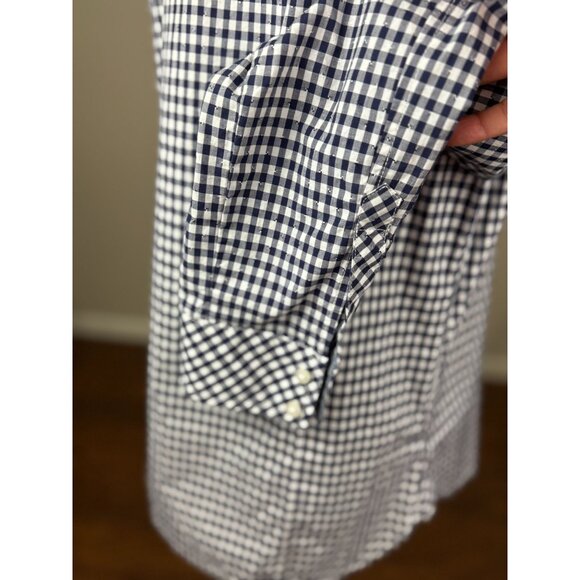 NEW Tommy Hilfiger Womens Navy White Gingham Button Down Shirt Blouse Top Size M - Picture 12 of 14